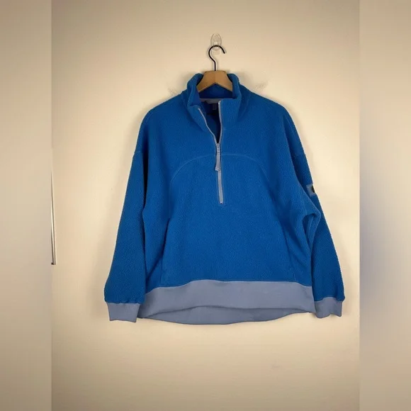 Free People Movement Hit The Slopes Quarter-Zip Fleece Pullover Sz M - Picture 2 of 7